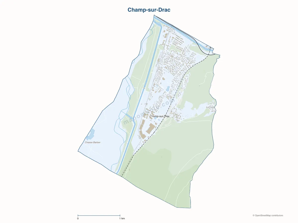 Carte de Champ-sur-Drac à personnaliser