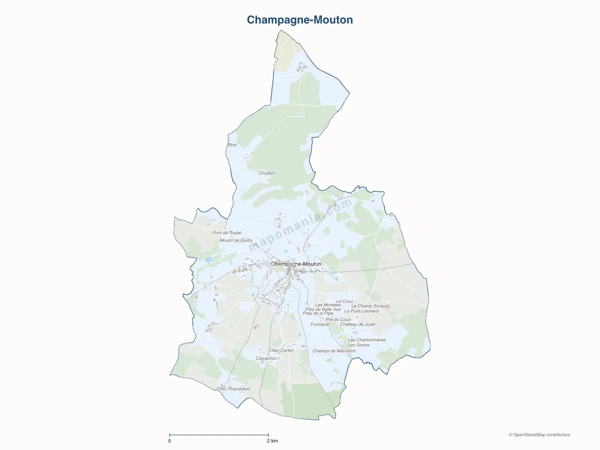 Carte de Champagne-Mouton à personnaliser