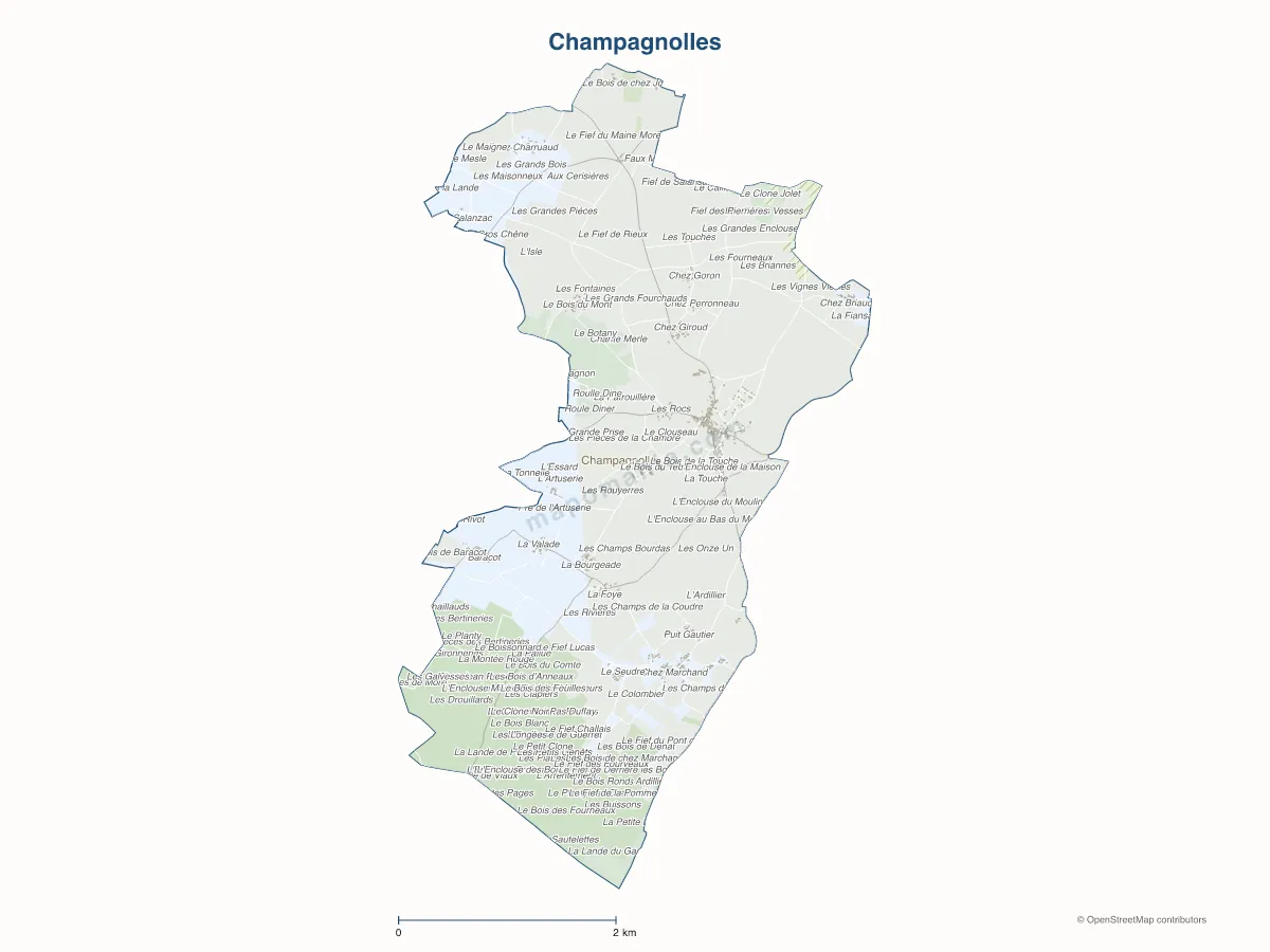 Carte de Champagnolles à personnaliser