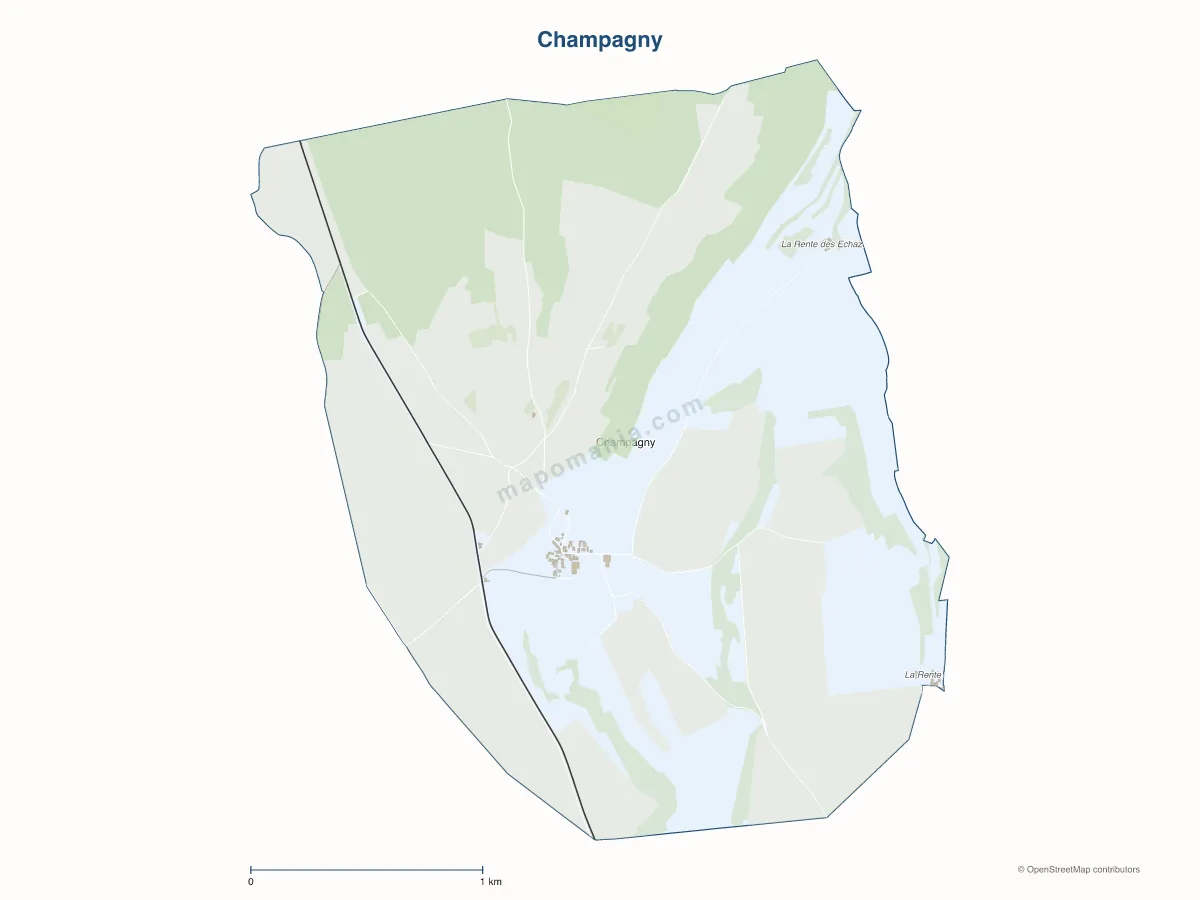 Carte de Champagny à personnaliser