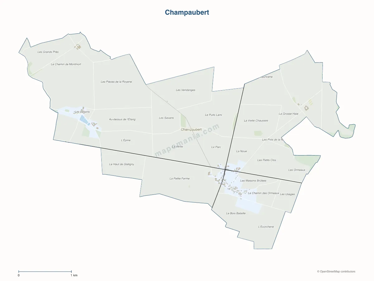 Carte de Champaubert à personnaliser