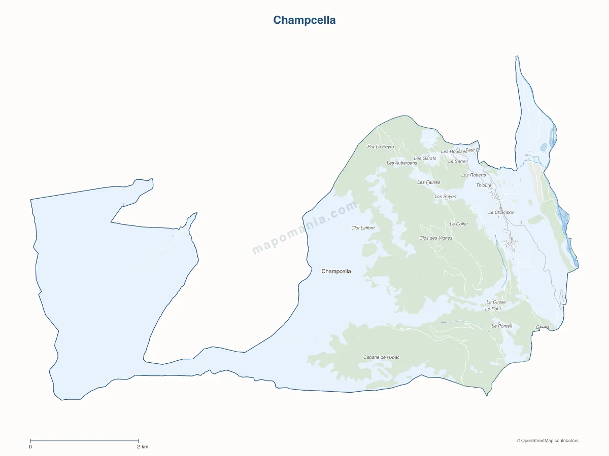 Carte de Champcella à personnaliser