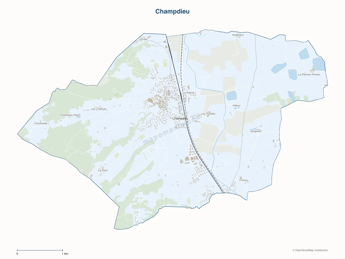 Carte de Champdieu à personnaliser