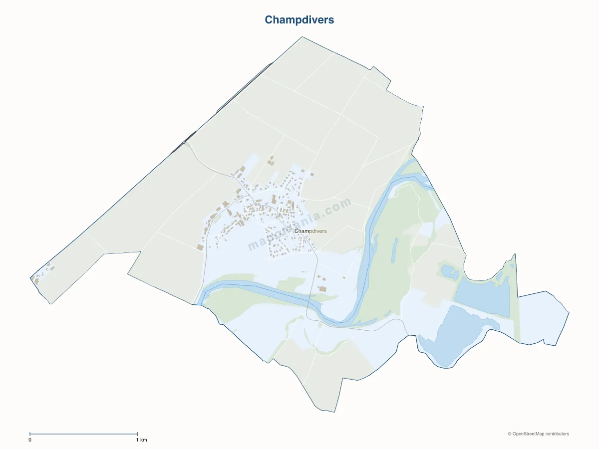 Carte de Champdivers à personnaliser