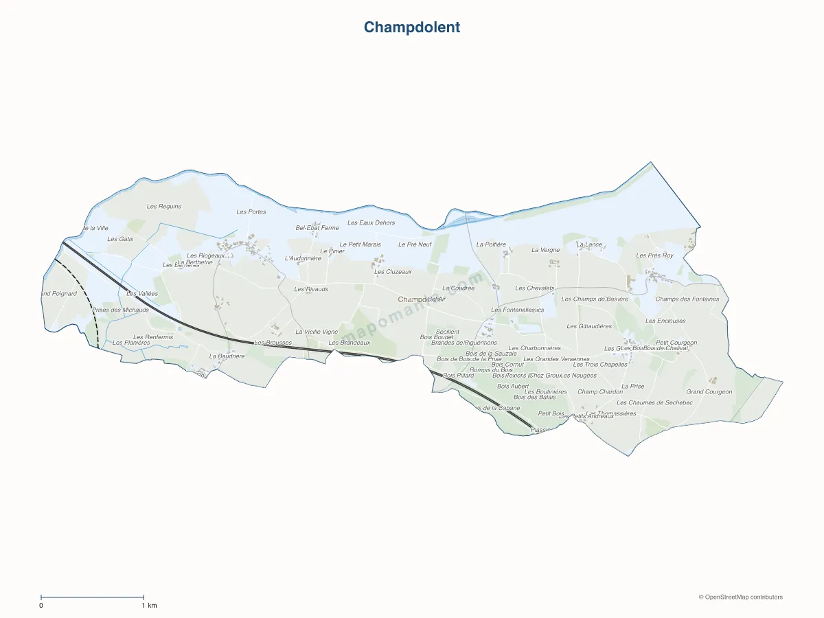 Carte de Champdolent à personnaliser