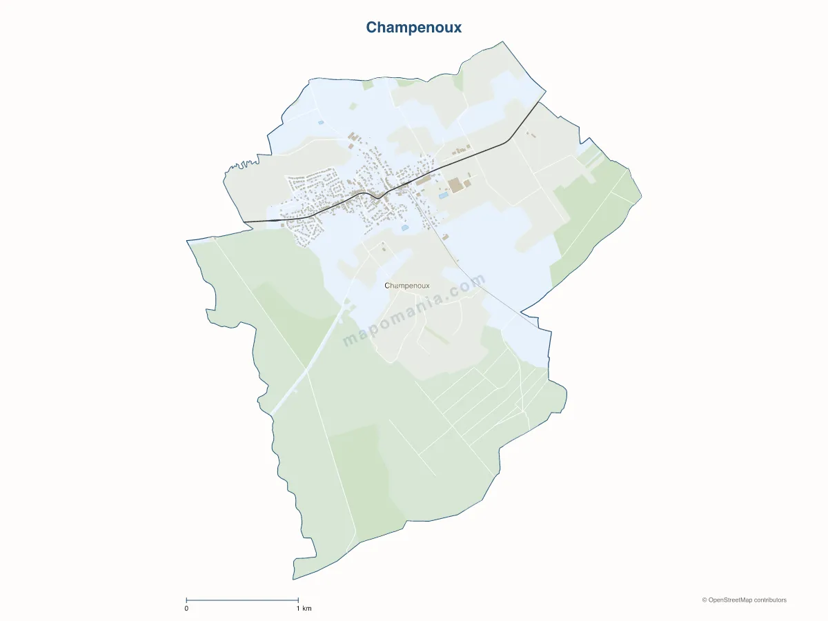 Carte de Champenoux à personnaliser