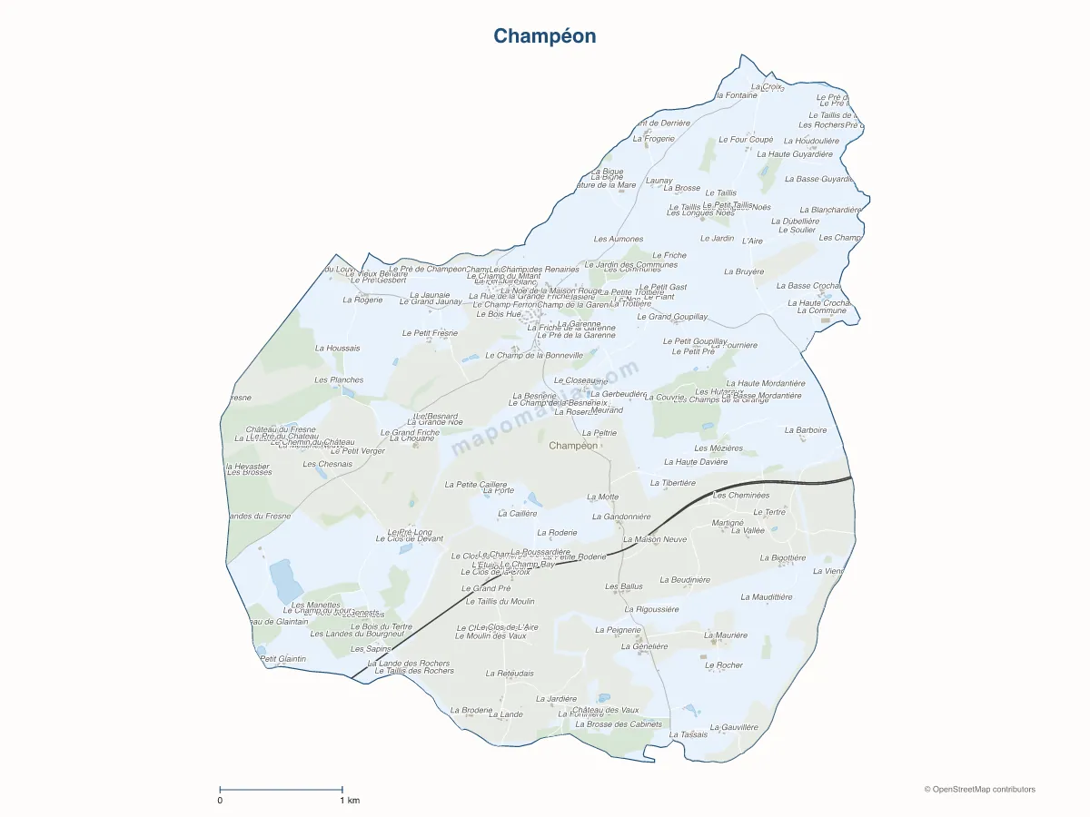 Carte de Champéon à personnaliser