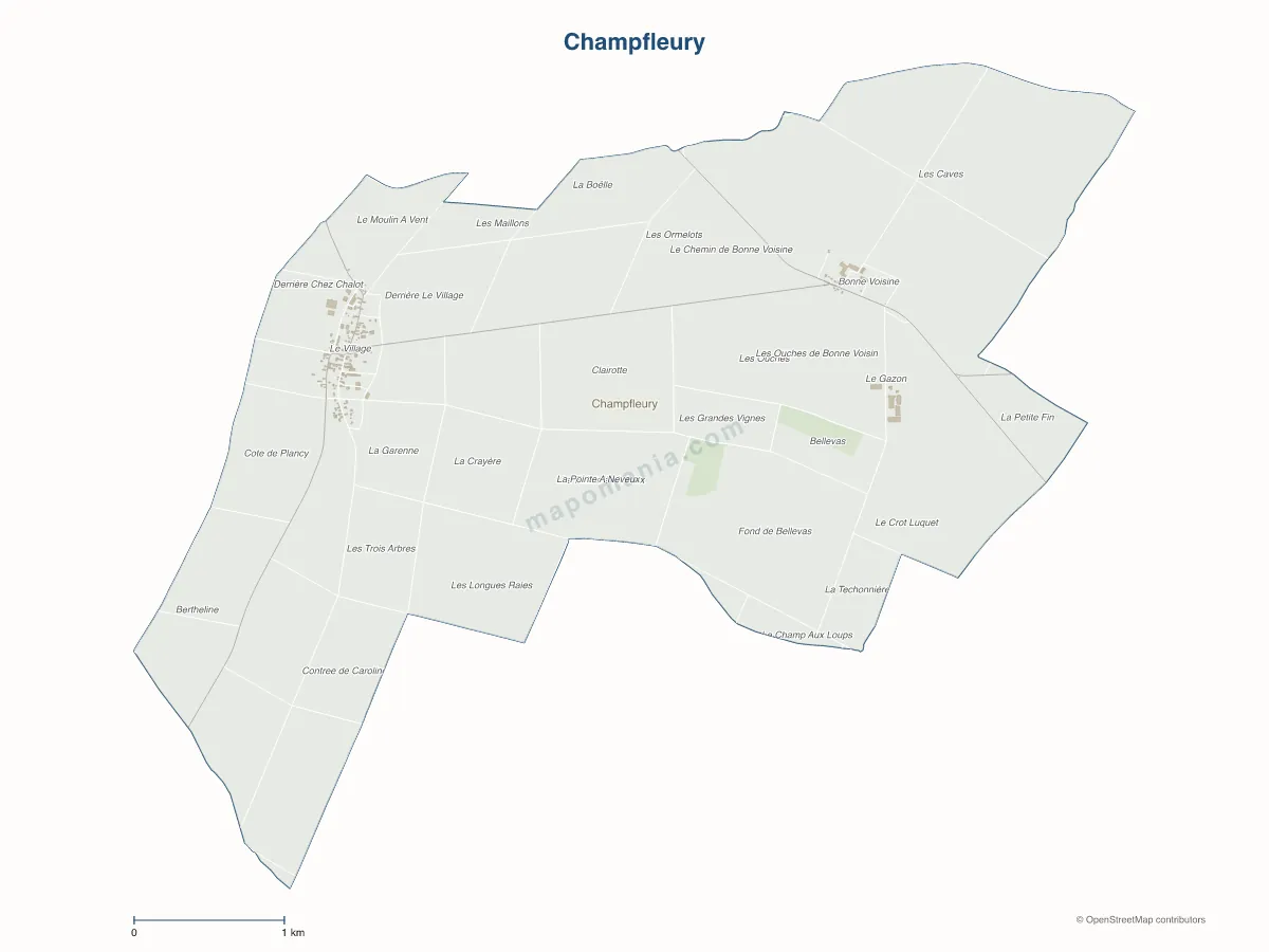 Carte de Champfleury à personnaliser