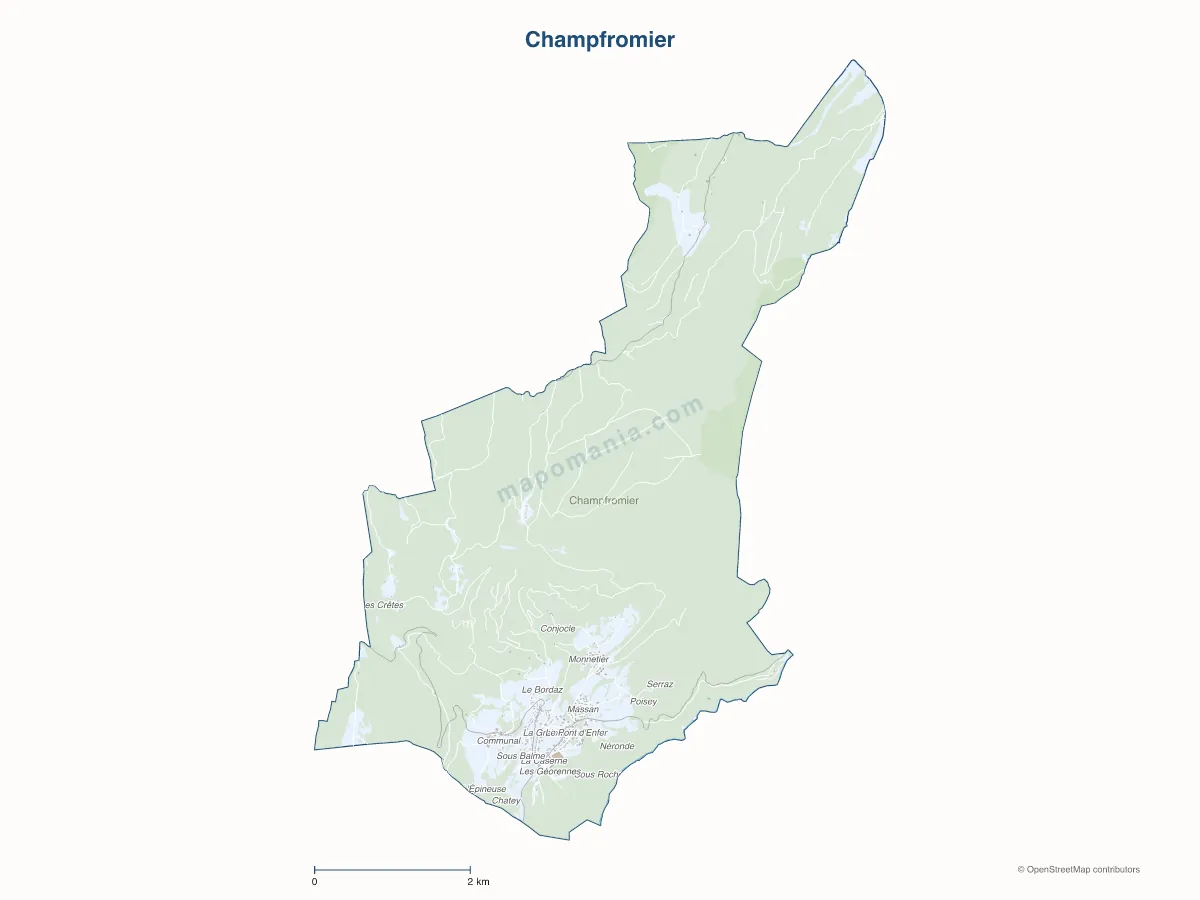 Carte de Champfromier à personnaliser
