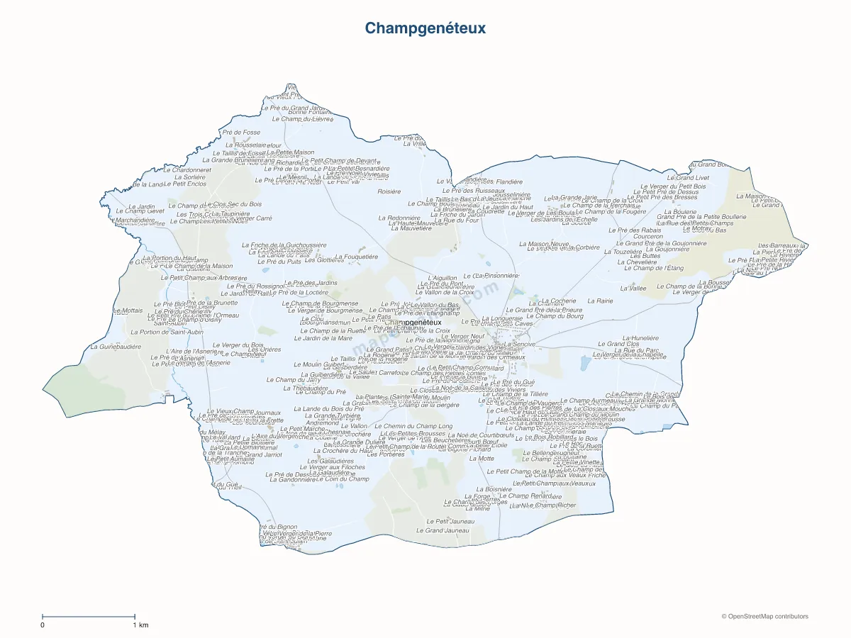 Carte de Champgenéteux à personnaliser
