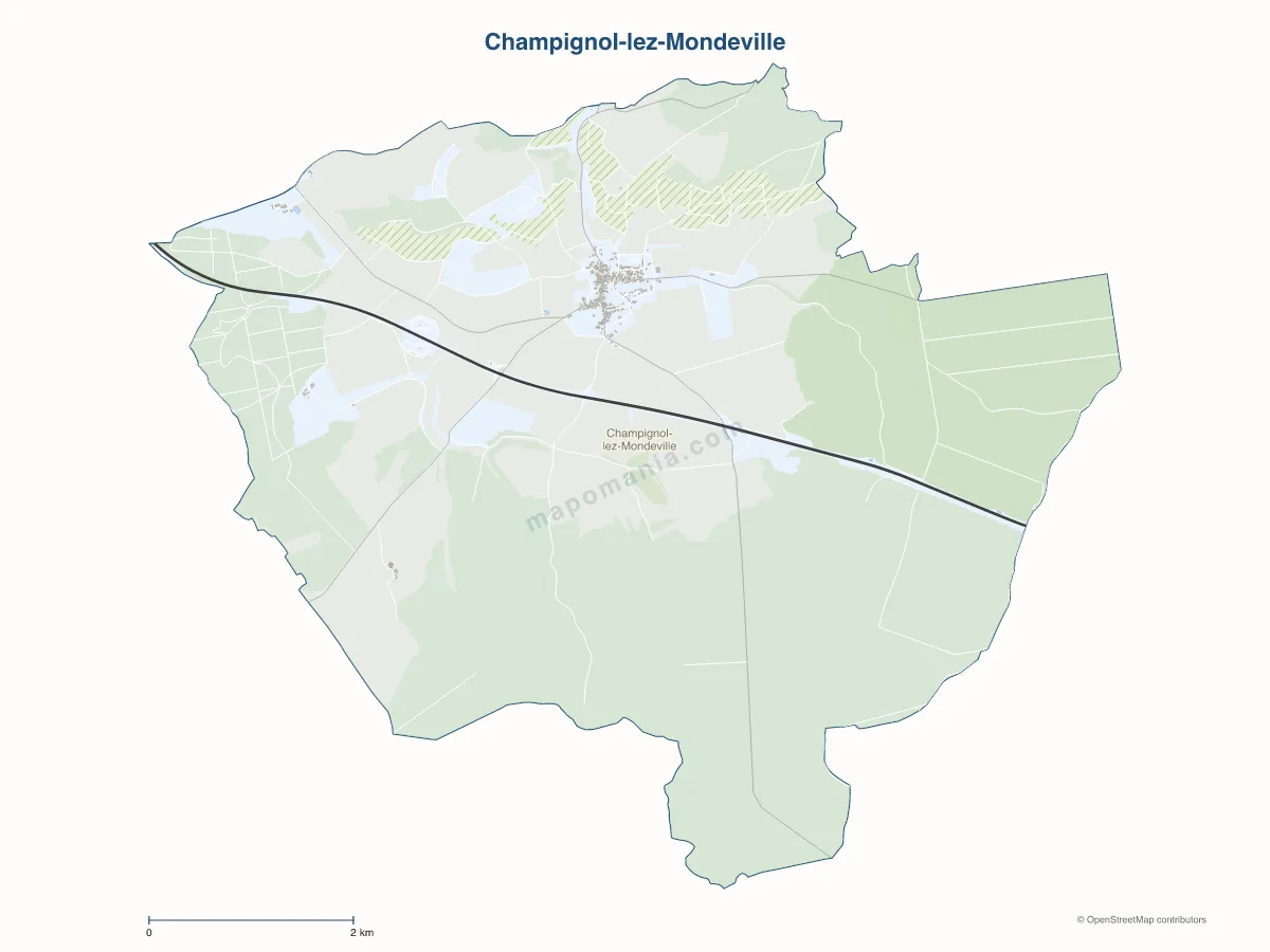 Carte de Champignol-lez-Mondeville à personnaliser