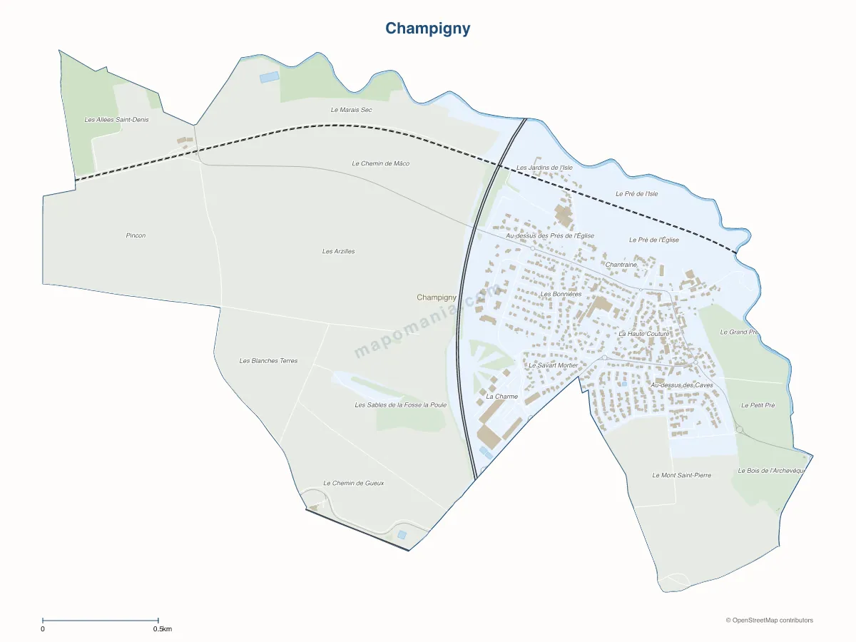 Carte de Champigny à personnaliser