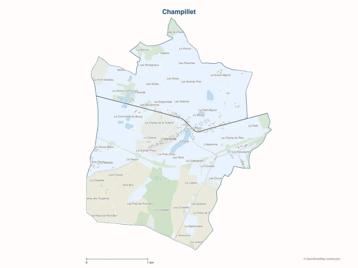 Carte de Champillet à personnaliser