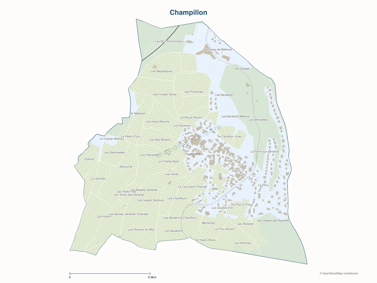 Carte de Champillon à personnaliser
