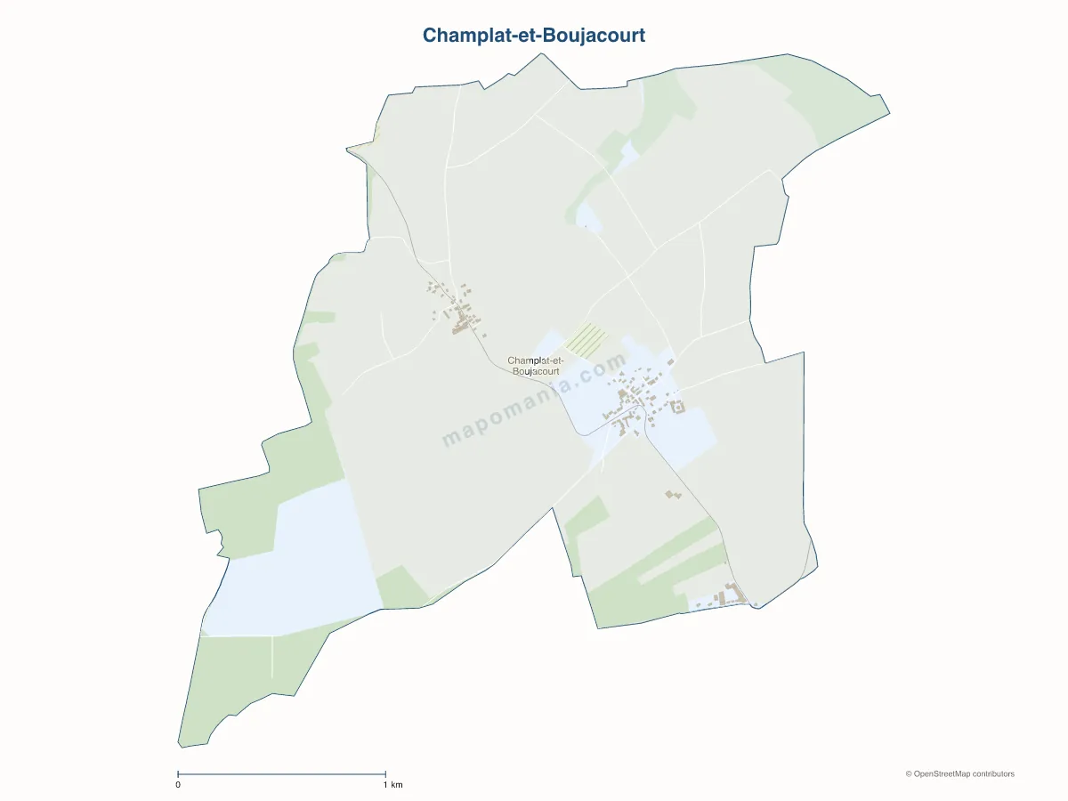 Carte de Champlat-et-Boujacourt à personnaliser