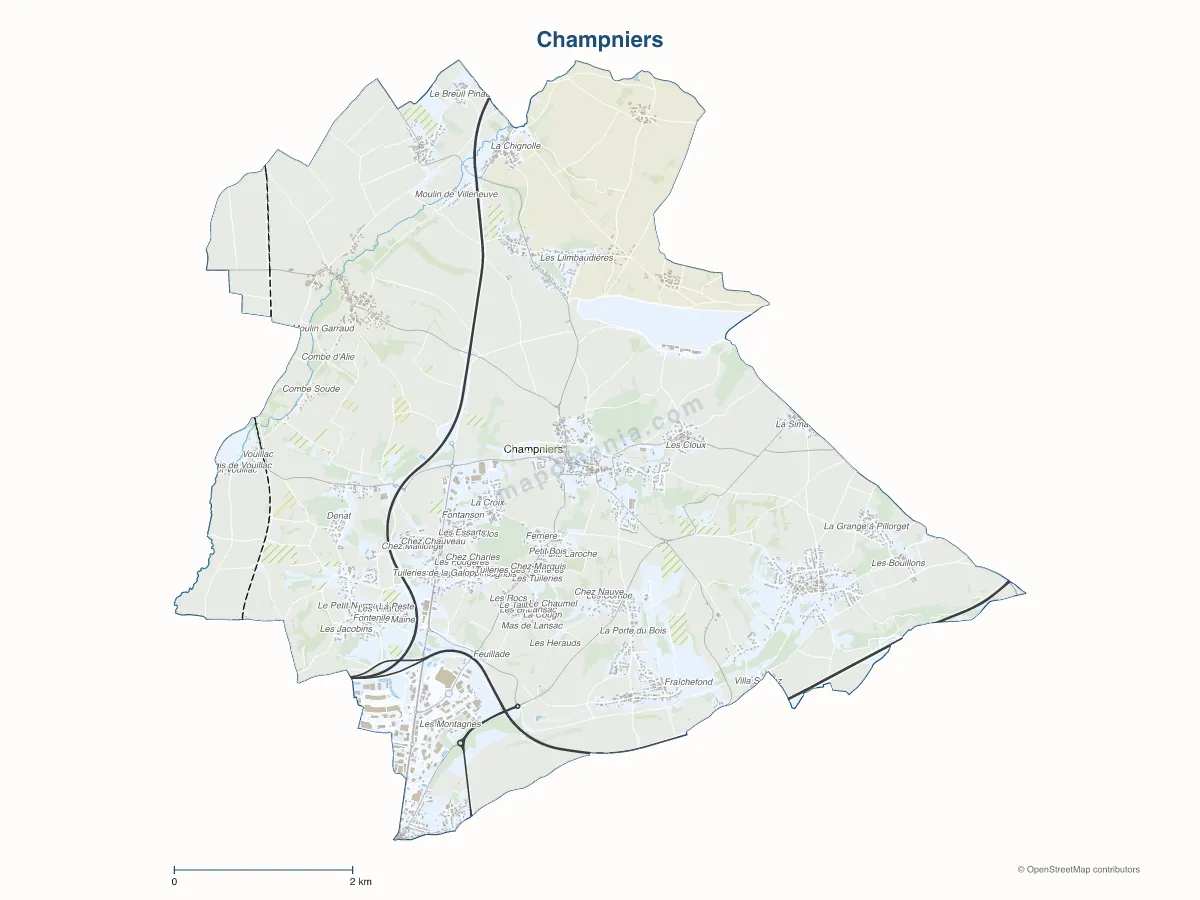 Carte de Champniers à personnaliser