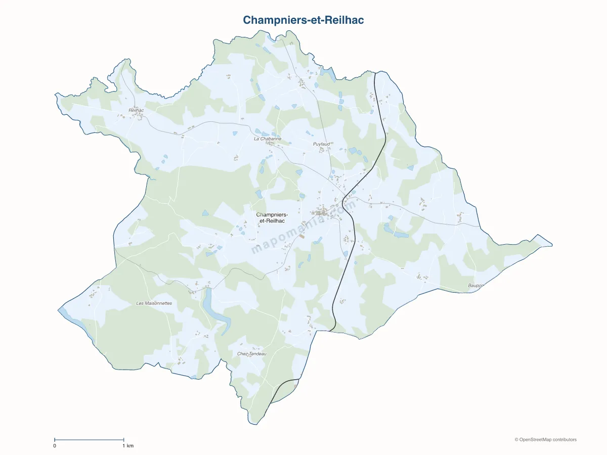 Carte de Champniers-et-Reilhac à personnaliser