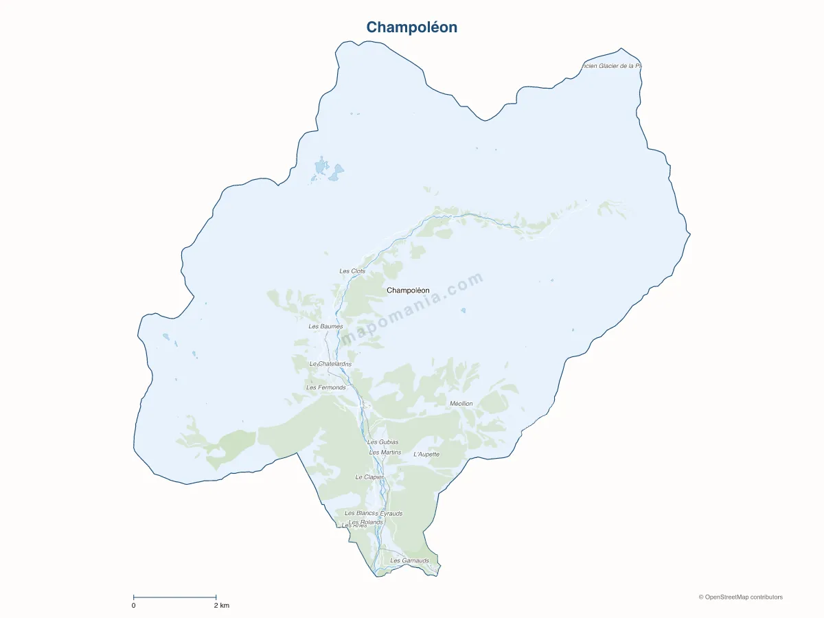 Carte de Champoléon à personnaliser