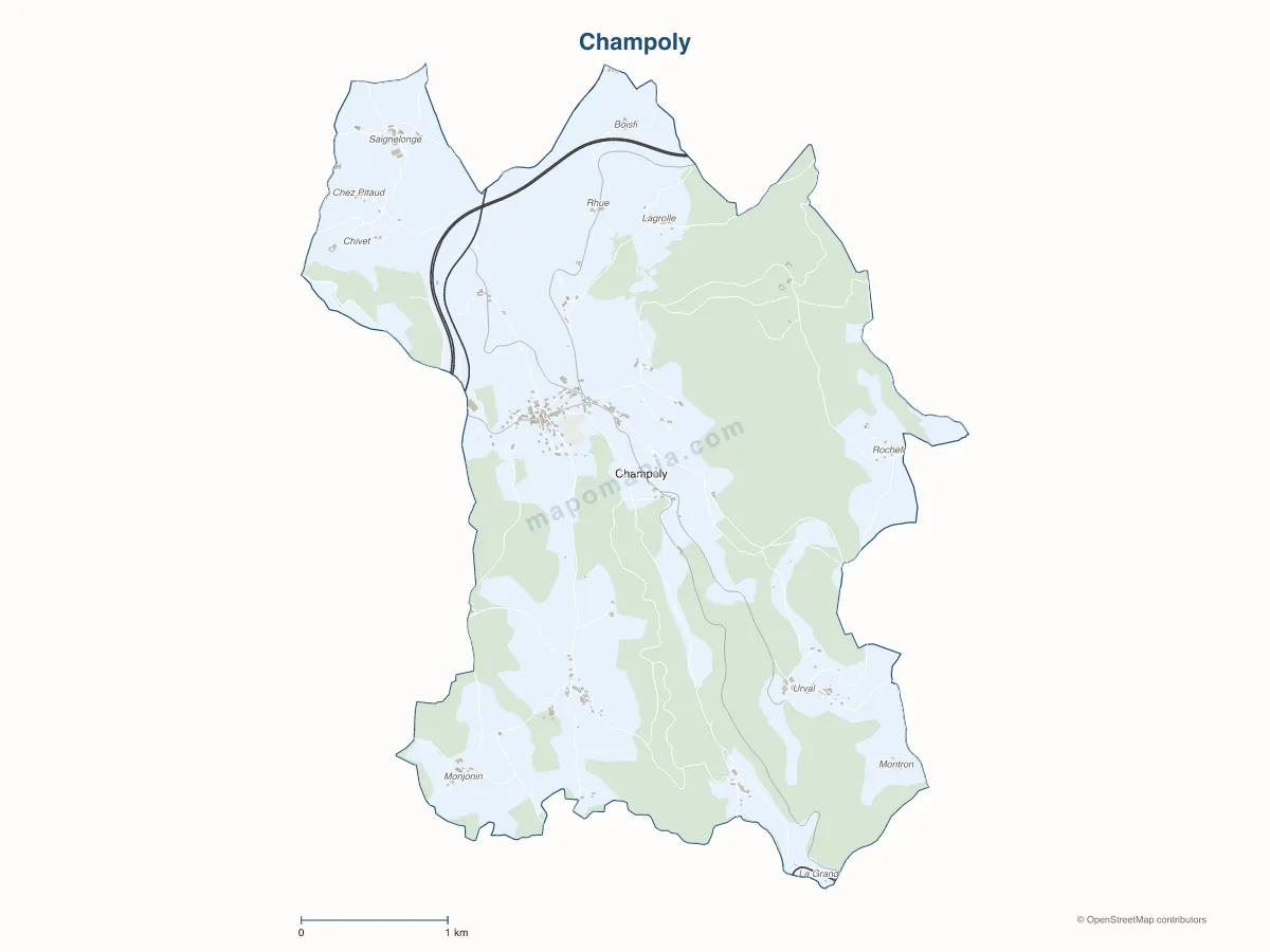 Carte de Champoly à personnaliser