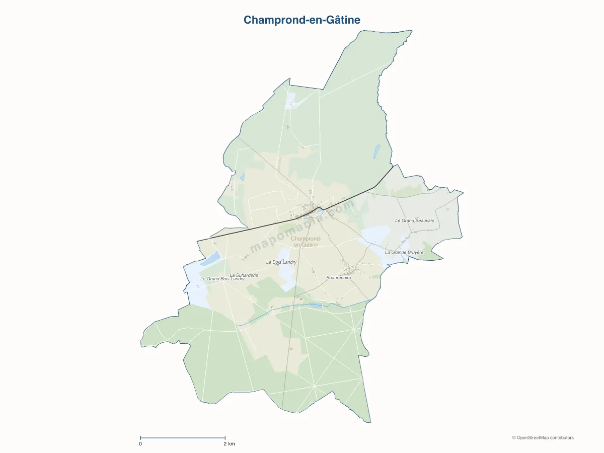 Carte de Champrond-en-Gâtine à personnaliser