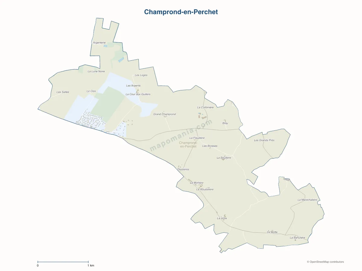Carte de Champrond-en-Perchet à personnaliser