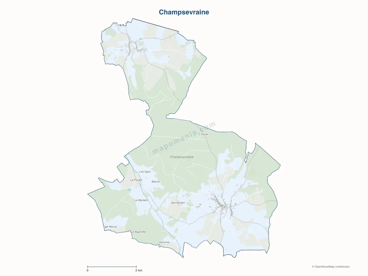 Carte de Champsevraine à personnaliser