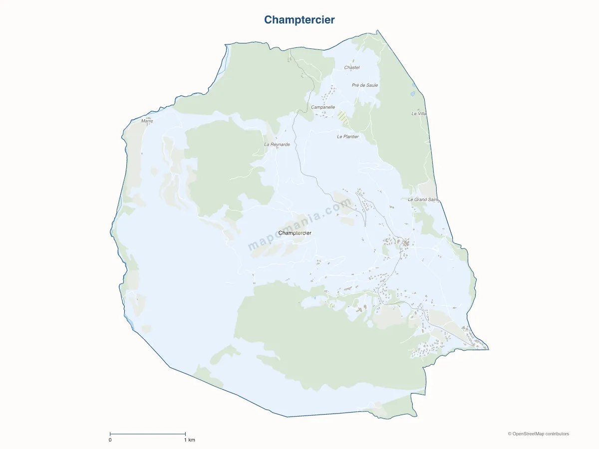 Carte de Champtercier à personnaliser