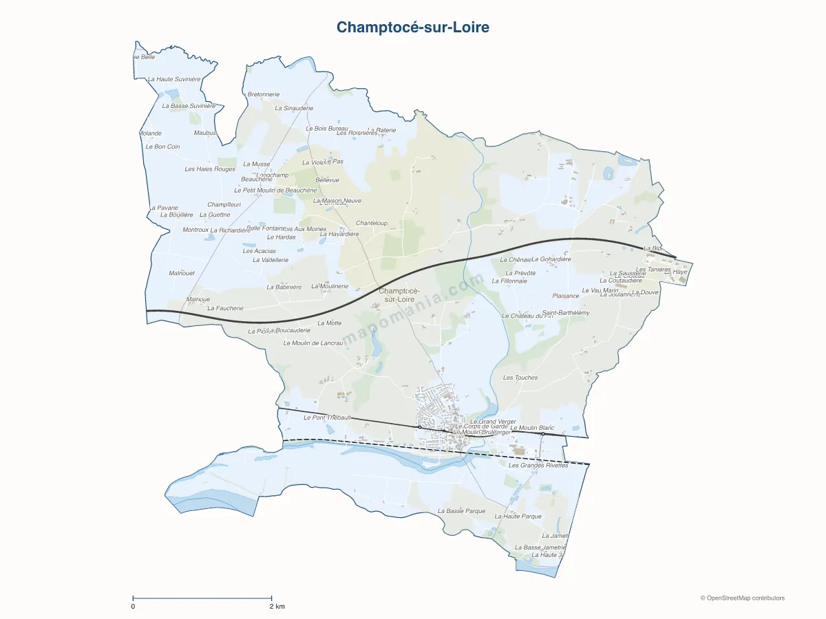 Carte de Champtocé-sur-Loire à personnaliser