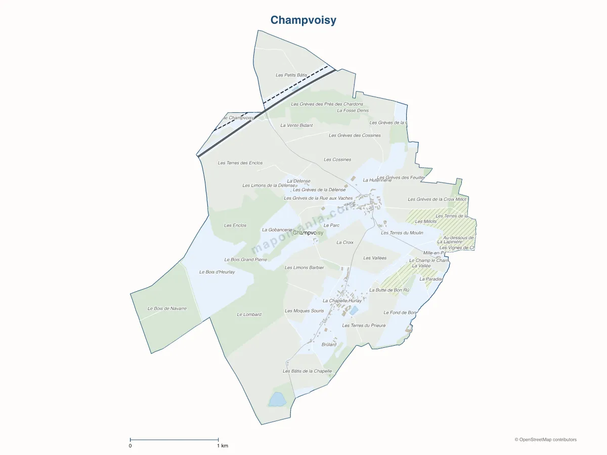 Carte de Champvoisy à personnaliser