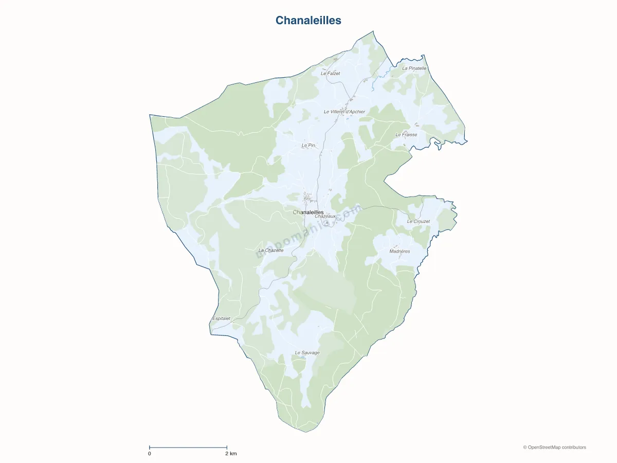 Carte de Chanaleilles à personnaliser