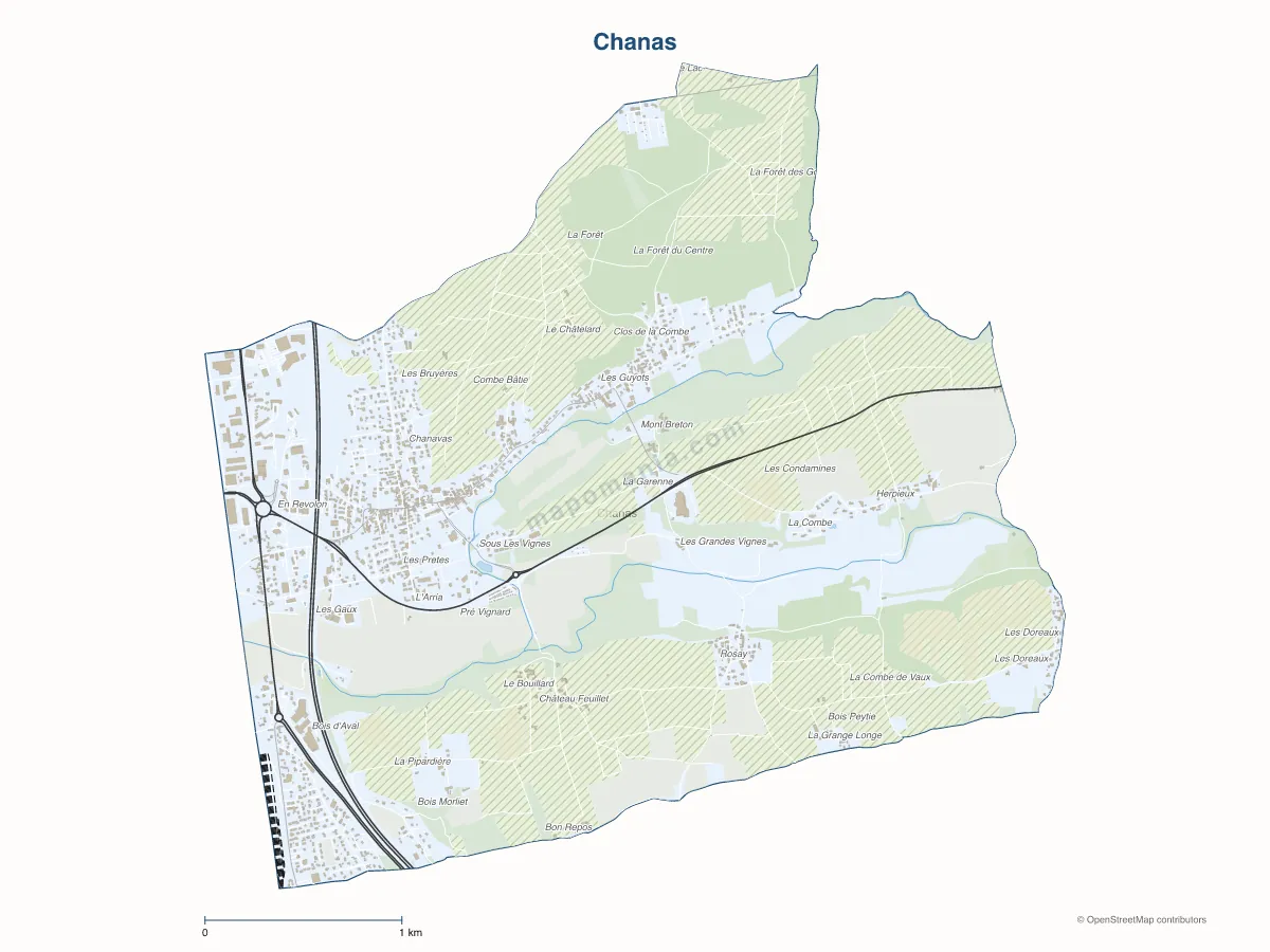 Carte de Chanas à personnaliser