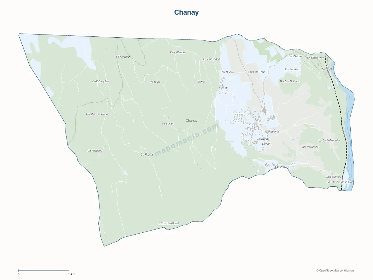 Carte de Chanay à personnaliser