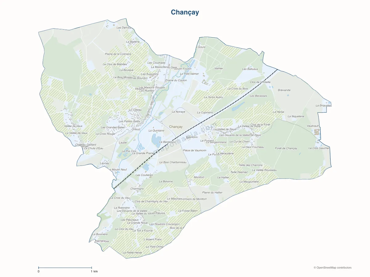 Carte de Chançay à personnaliser