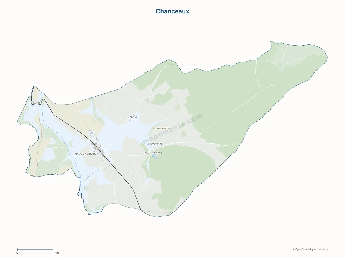 Carte de Chanceaux à personnaliser