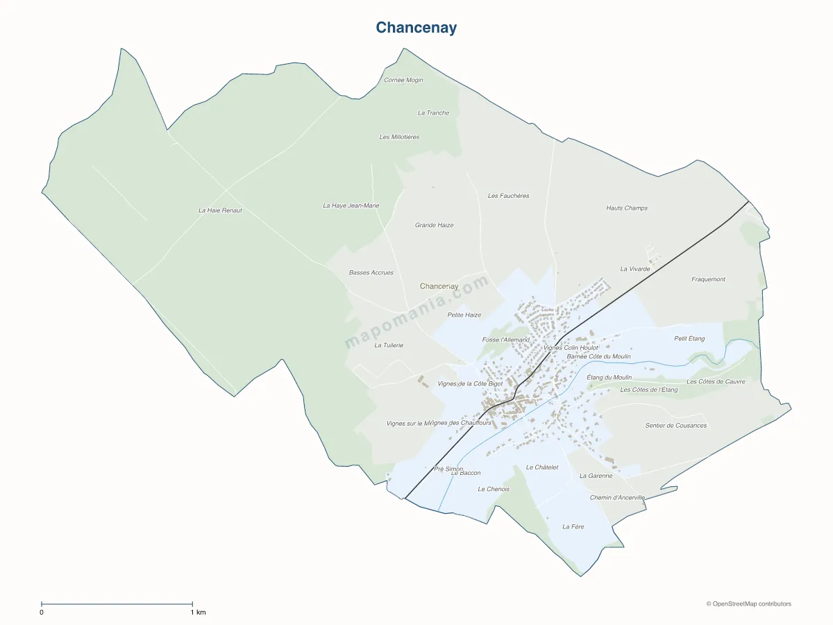 Carte de Chancenay à personnaliser