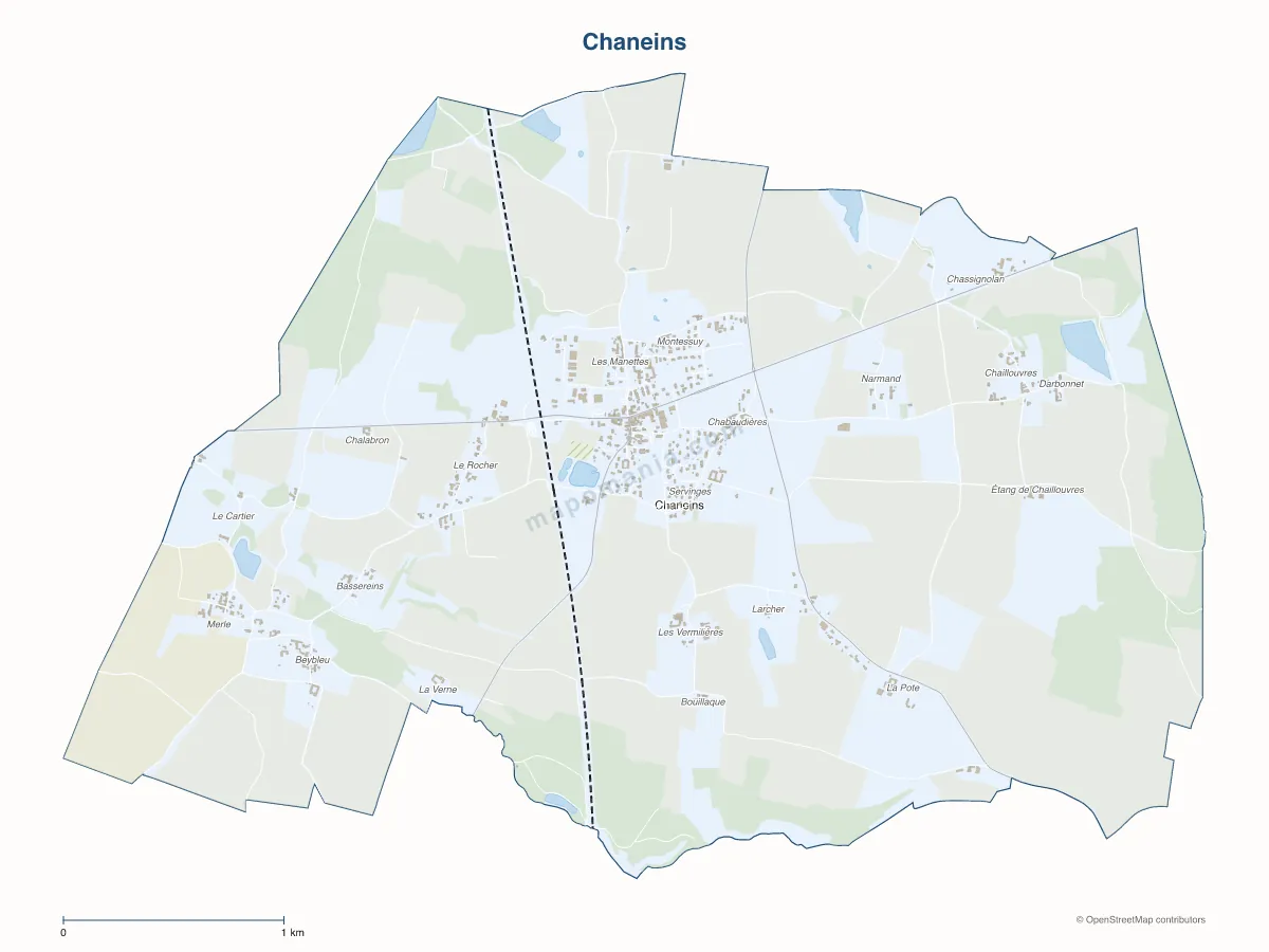 Carte de Chaneins à personnaliser