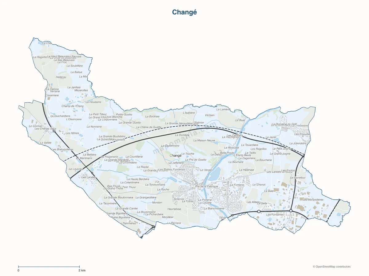 Carte de Changé à personnaliser