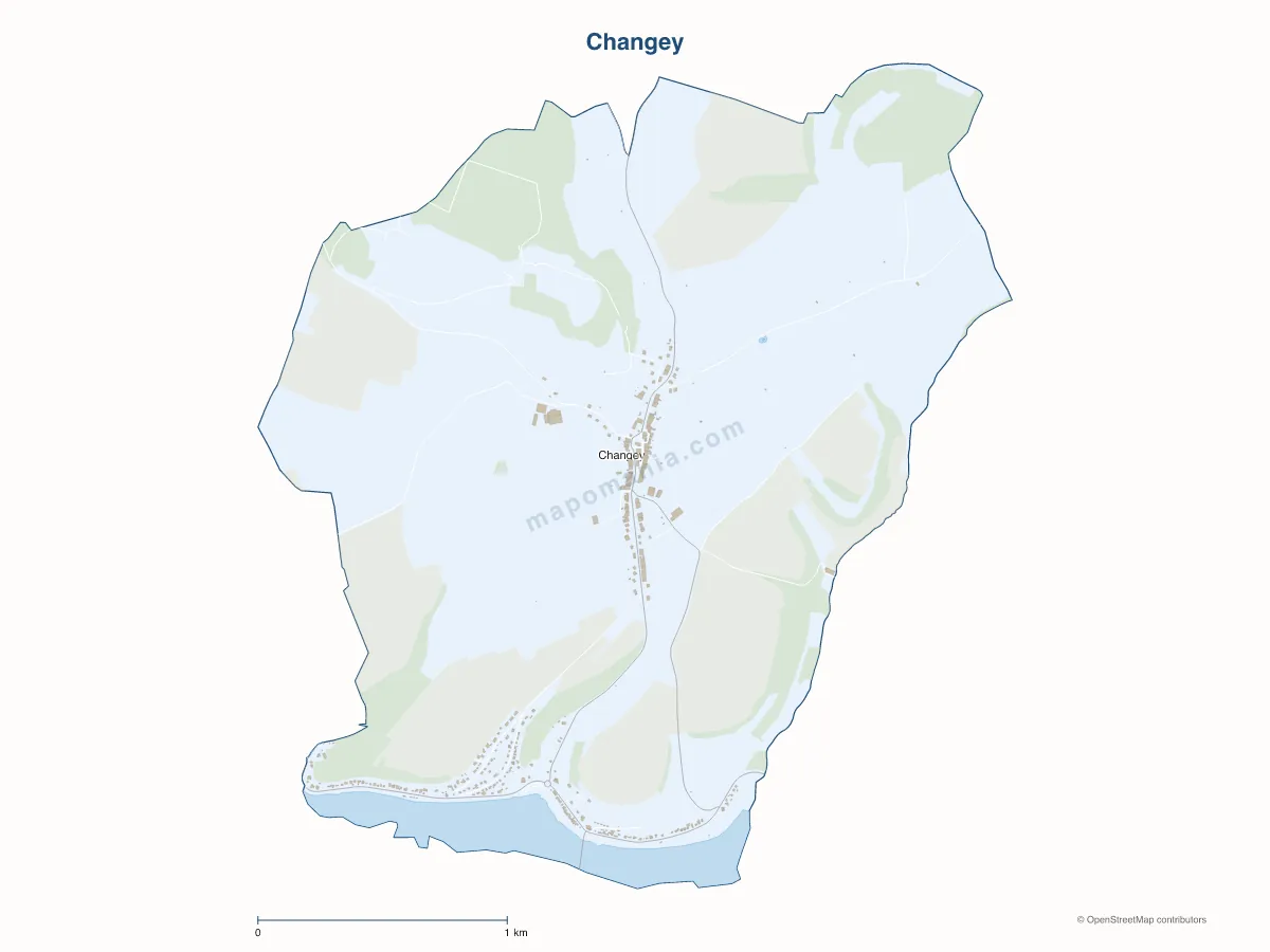 Carte de Changey à personnaliser