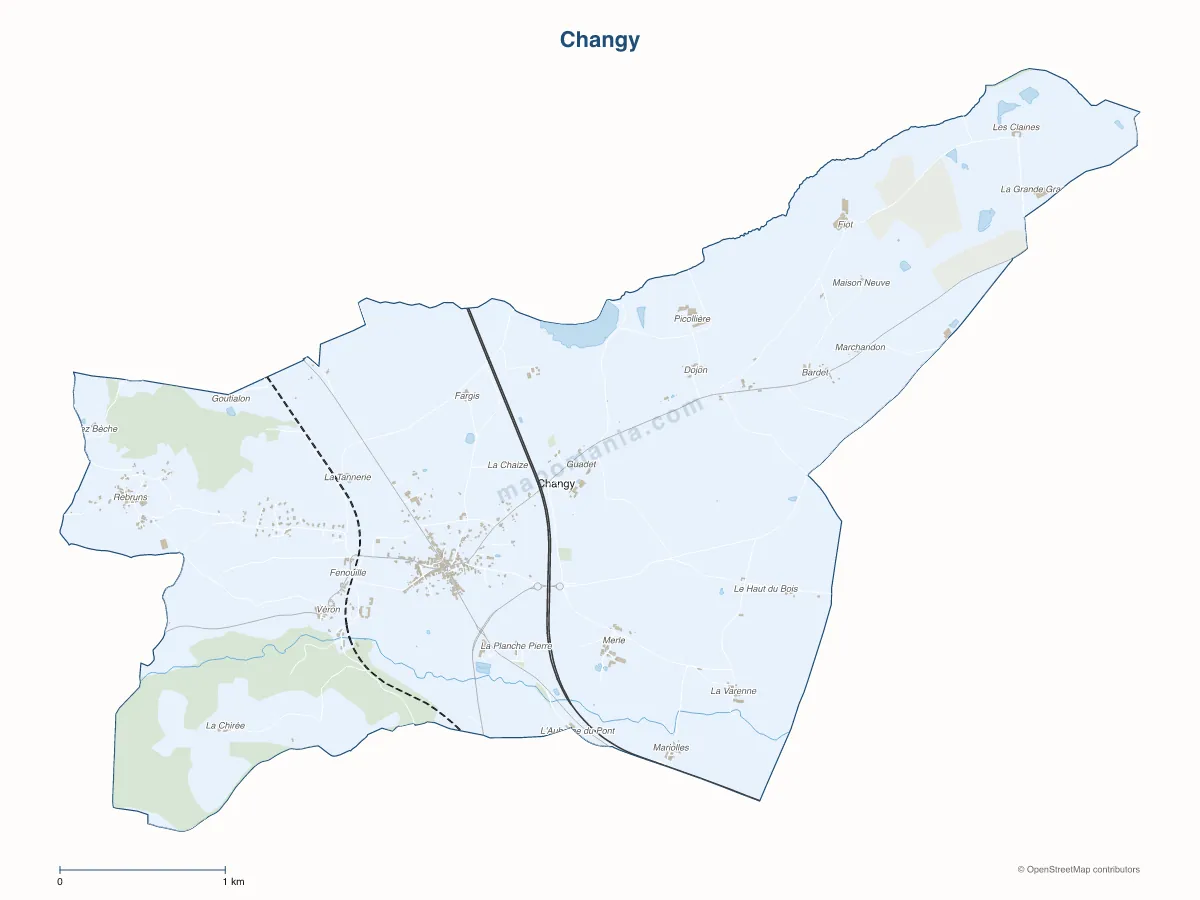 Carte de Changy à personnaliser