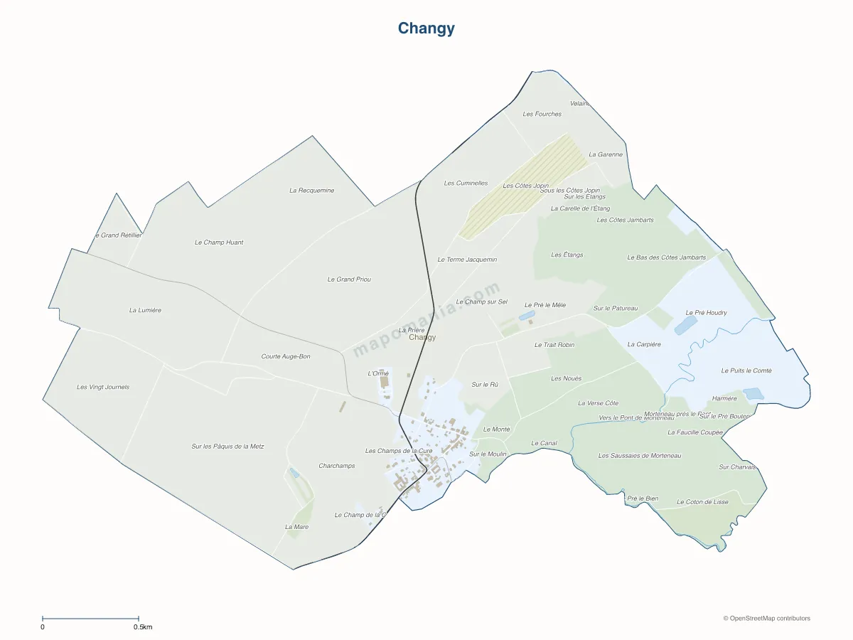 Carte de Changy à personnaliser