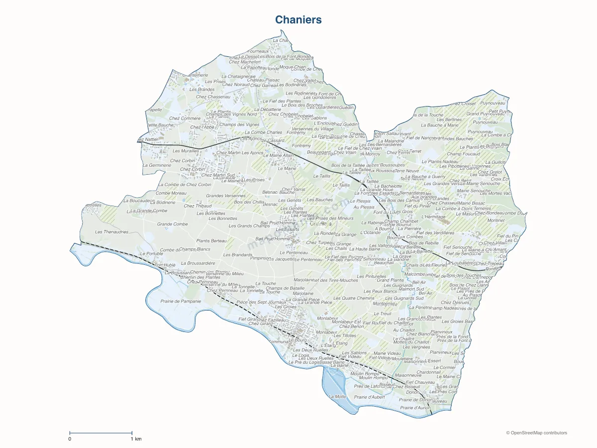 Carte de Chaniers à personnaliser