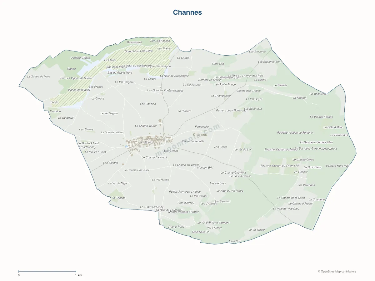 Carte de Channes à personnaliser
