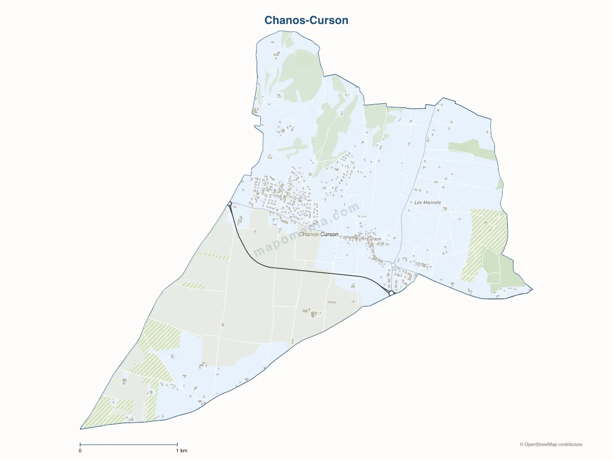 Carte de Chanos-Curson à personnaliser