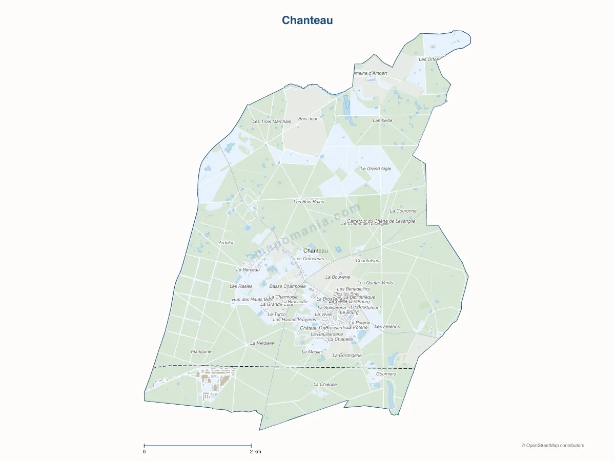 Carte de Chanteau à personnaliser