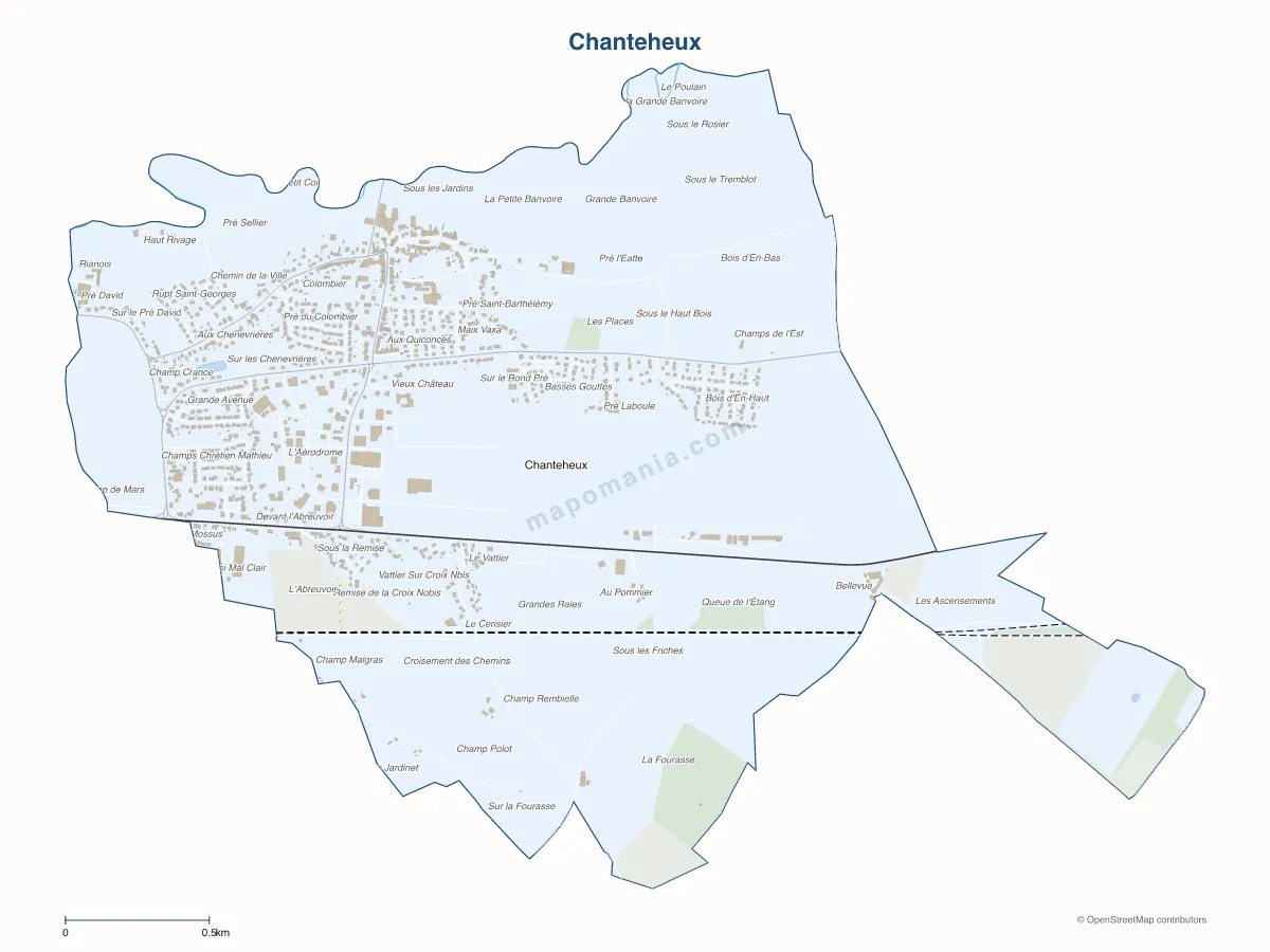 Carte de Chanteheux à personnaliser