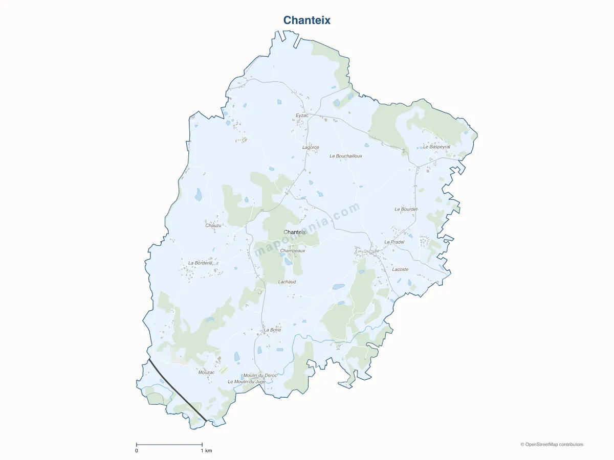 Carte de Chanteix à personnaliser