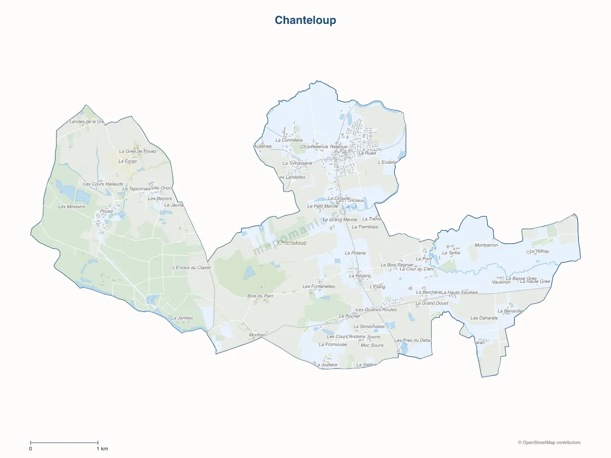 Carte de Chanteloup à personnaliser