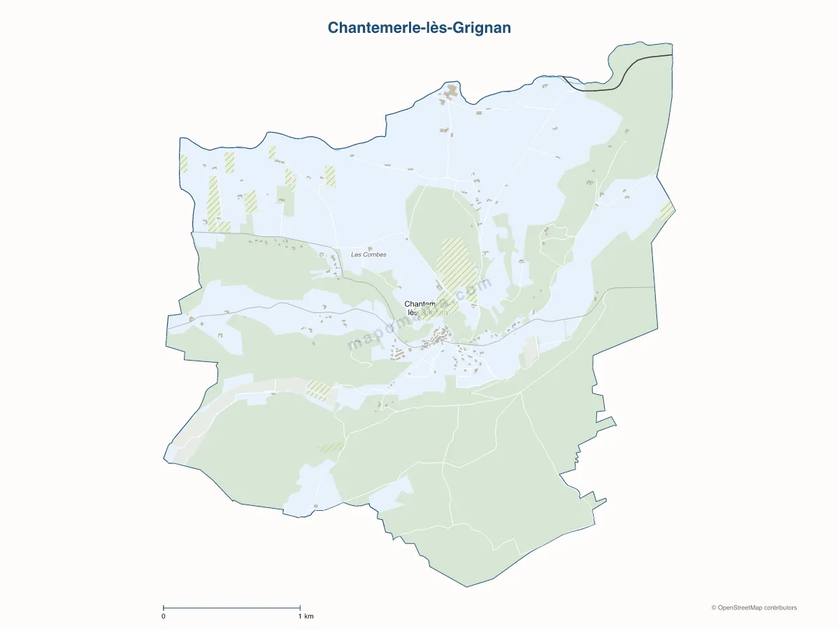 Carte de Chantemerle-lès-Grignan à personnaliser