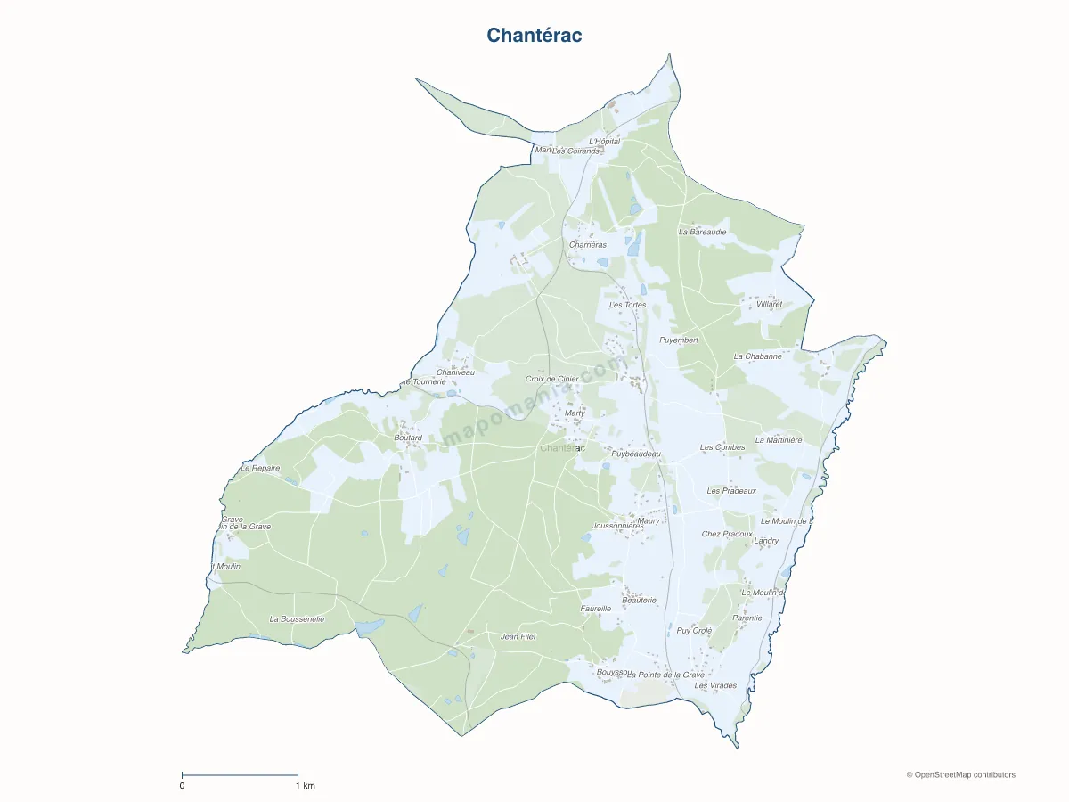Carte de Chantérac à personnaliser