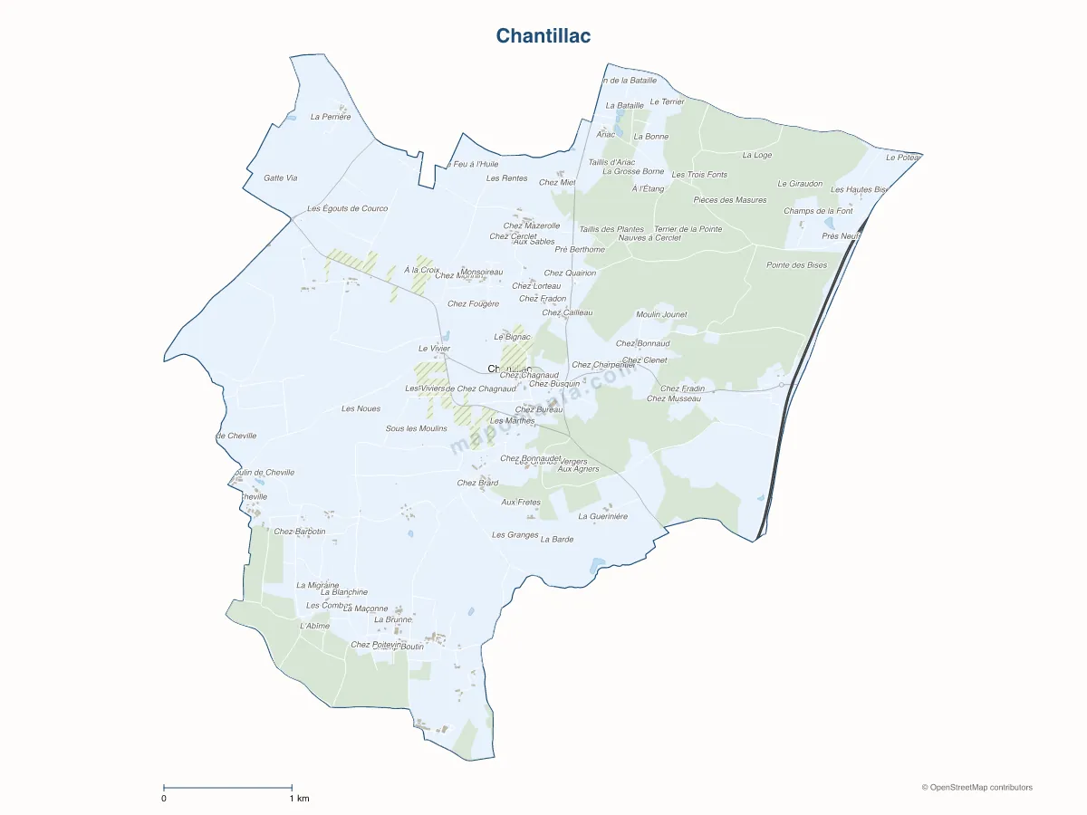 Carte de Chantillac à personnaliser